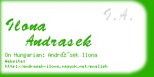 ilona andrasek business card
